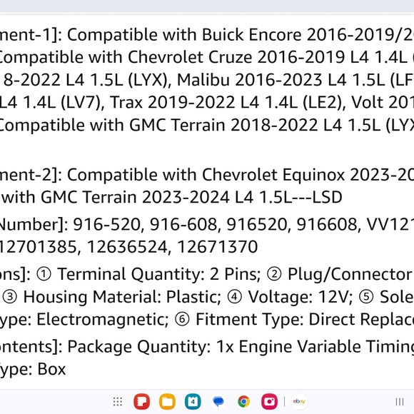 Variable value timing solenoid for Equinox Malibu Cruze Trax Spark Volt etc (1) - Picture 3 of 10